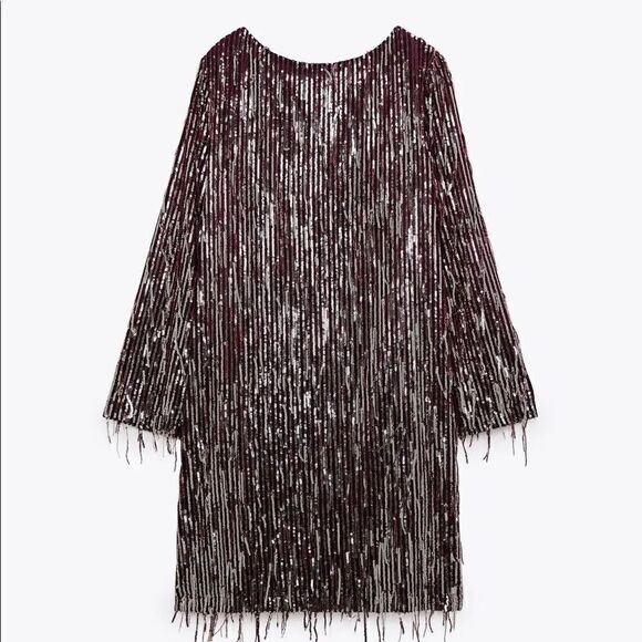 ZARA FRINGED SEQUIN DRESS - Picture 12 of 14